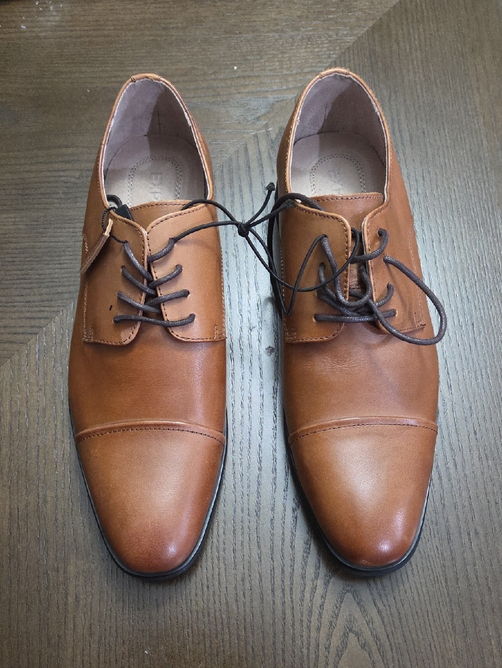 Express Men's Cognac Leather Derby Shoes New With Tags Size 10